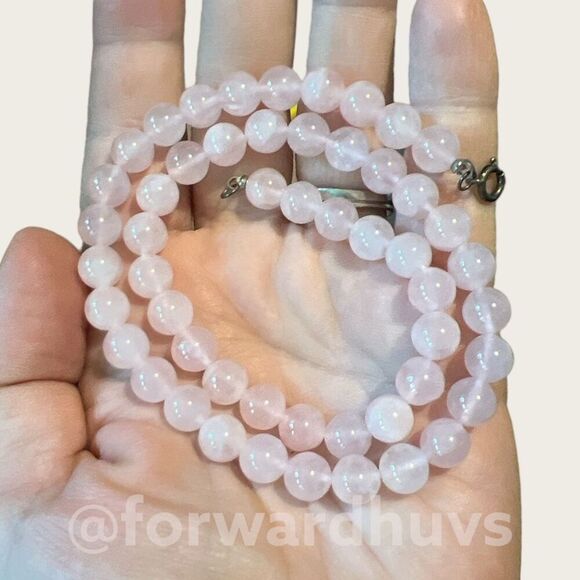 Pink Quartz Necklace with 925 Silver Claw Clasp - Picture 5 of 8